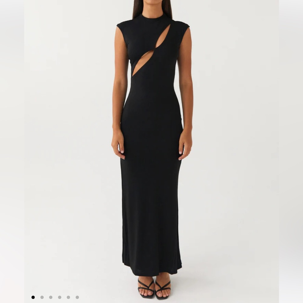 Peppermayo Black Cut-Out Maxi Dress
